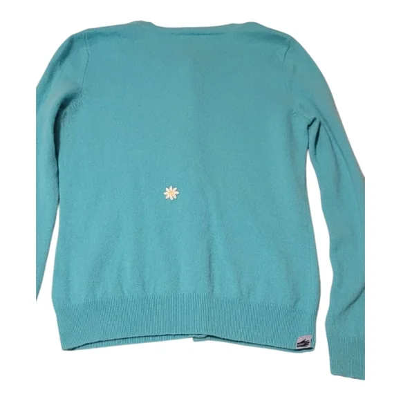 RENEWEST Gorgeous Teal Lightweight Soft Cashmere Cardigan Womens SZ SM/MED - Picture 5 of 8